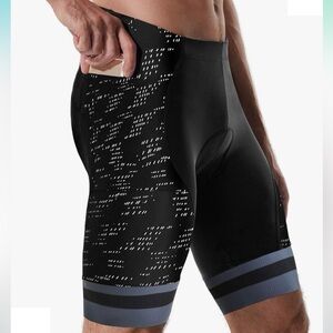 Nicewin Men's Cycling Shorts Anti-Slip Leg 4D Padded with 3-Pockets Sz:L